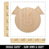 Cute Pig Face Unfinished Craft Wood Holiday Christmas Tree DIY Pre-Drilled Ornament Sniggle Sloth