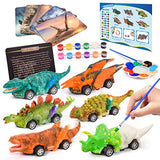 faentwc Dinosaur Toys for Kids 3-12 Year Old 2 in 1 Dinosaurs Painting Kits and Pull Back Cars Toy for Boys 5-7 Arts and Crafts Set for Girl DIY faentwc