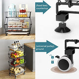 KOLENSA Metal Wire Baskets with Wheels, Stackable Storage Bins Kitchen Organizer Shelf 3-4-5-6 Tier Fruit Vegetable Cart Dishes Seasonal Rack Shelves KOLENSA