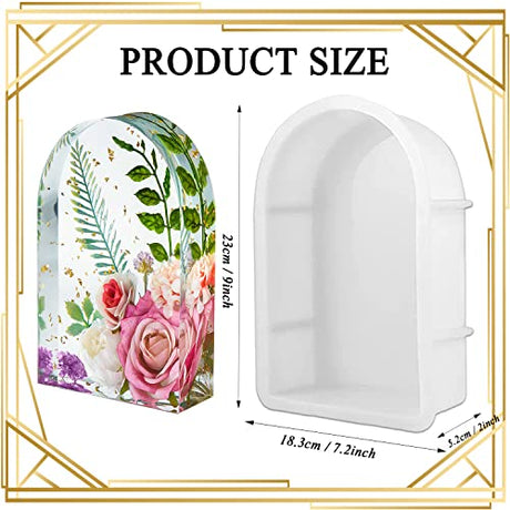 Large Silicone Molds for Resin, Large Resin Molds, Arched Shapes Silicone Molds for Resin Casting for Flowers Preservation, Books Desktop Organizer, OMDBAGD