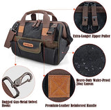 30-Pockets Canvas tool bag, 14-Inch Heavy Duty tool bag, Waxed Canvas tool bags heavy duty, Tool duffel, Lineman tool bag, Electrician tool bag, Tool WELKINLAND