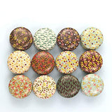 FineInno 12PCS Christmas Tinplate Box, Empty Tin Jars Round Aluminum Cans Aromatherapy Metal Tins with Lids Mini Candle Jars Containers Balm,Stud FineInno