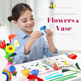 Titoclar Make Your Own Air Dry Clay Flower Bouquet - Arts and Crafts for Kids Girls 8-12 6-8, 4 5 6 7 8 9 10 11 12 Year Old Girl Gifts Toys, Titoclar