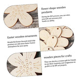 Gogogmee 10 Sets Easter Ornaments Sunflower Wood Cutout Easter Unfinished Wreath Easter Hanging Ornament Rabbit Decorations for The Home Easter Gogogmee