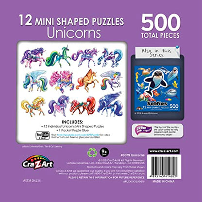 Cra-Z-Art - RoseArt - Mini-Shaped - Unicorns - 500 Piece Jigsaw Puzzle