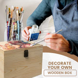 10x7x7-Inch Unfinished Wooden Box with Hinged Lid & Front Clasp for DIY Art Project Crafts Woodcraft Keepsake - Easy to Stain Paint Wood Burning VIKOS Products