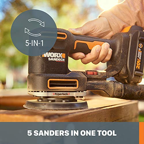 WORX WX820L 20V Power Share Sandeck 5-in-1 Cordless Multi-Sander (Battery & Charger Included) WORX