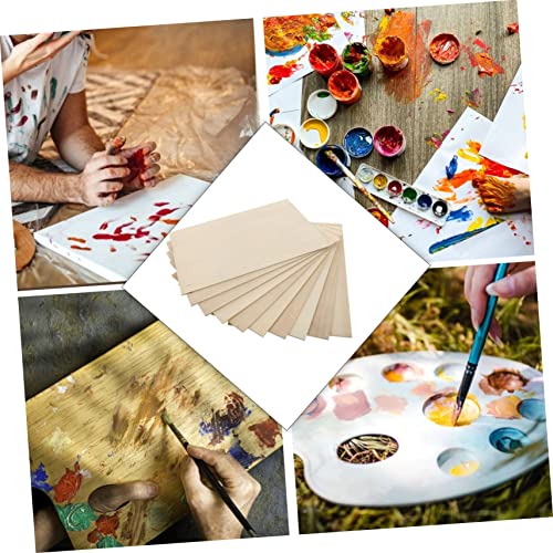 KALLORY 10pcs Board Wood Crafts Unfinished Thin Plywood Unfinished Wood Plaques Wood Painting Slice Plywood for Engraving Plywood Wood Slabs Hardwood KALLORY