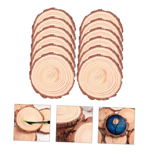 BESPORTBLE 12pcs Bark Coasters Wood Coasters with Bark Succulent Pot Holder Wood Disc Coasters Unfinished Wood Slices Table Cup Base Cork Base Under BESPORTBLE
