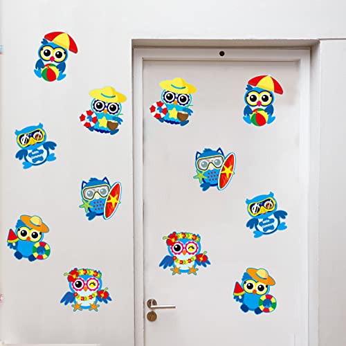 30 PCS Summer Craft Kits Kids DIY Hawaii Aloha Owl Craft Preschool Art Craft, Make Your Own Bulk Set for Home Classroom Day-Care Game Activities chiazllta