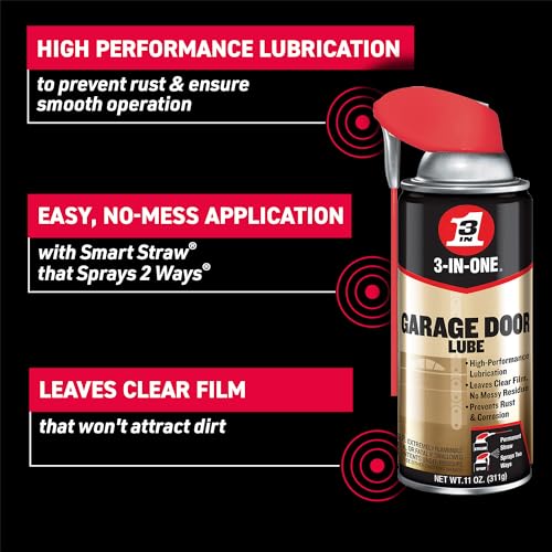 3-IN-ONE Garage Door Lubricant with SMART STRAW SPRAYS 2 WAYS, 11 OZ 3-IN-ONE