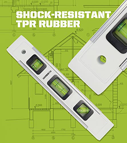URASISTO 2 Pack Torpedo Level 9-INCH Level with 45°/90°/180° Bubbles, Small Measuring Tool URASISTO