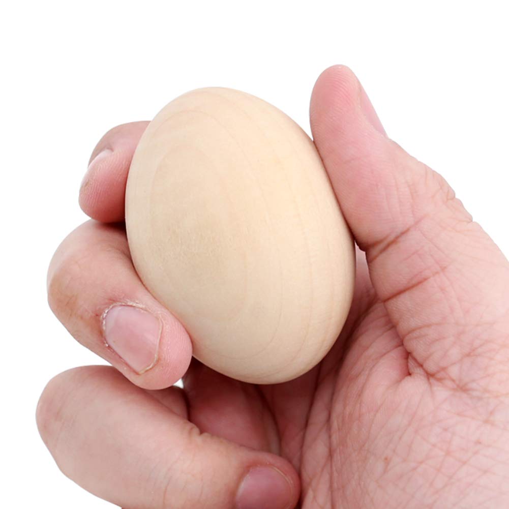 DomeStar Wooden Fake Chicken Eggs, 8PCS 2.5" Unpainted Faux Wood Eggs for Encouraging Hens to Lay Eggs - WoodArtSupply