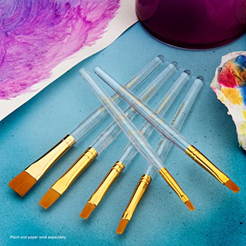 Royal & Langnickel Royal Zip N' Close Gold Taklon Clear Acrylic Handle Shader 6-Piece Brush Set - WoodArtSupply