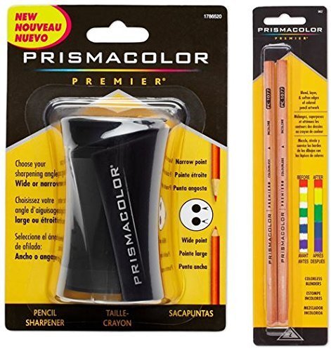 Prismacolor Blender Pencil Colorless (2 Piece) & Premier Pencil Sharpener - WoodArtSupply