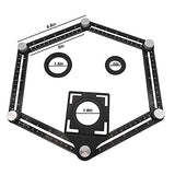 Six-Sided Aluminum Alloy Angle Measuring Tool, Angle Ruler Template Template Tool Full Metal Measuring Rules Layout Tool for Handymen Builders DIY TYMXGHF