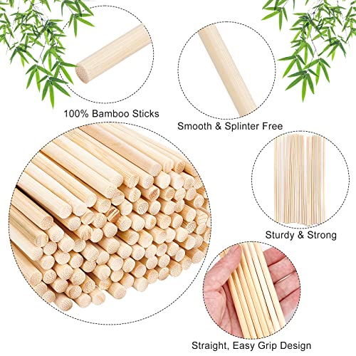 12Pcs 7.9x0.6 Inch Hollow Wood Sticks Round Wooden Dowel Rod with