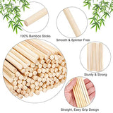 OLYCRAFT 100PCS 8×1/4 Inch Natural Wood Dowel Rods 7.87 Inch Long Bamboo Craft Sticks Round Unfinished Wood Sticks for Arts Crafts and DIY Projects OLYCRAFT