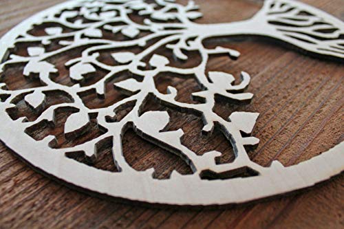 Tree of Life w/Leaves 1/8" Thick Unfinished Wood Cutout Cut out Shape Ready to Paint Various Sizes Texan Wood Crafts