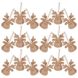 Housoutil 20PCS Wooden Deer Head Christmas Ornaments Pendant Hanging Wooden Pendant Decoration Wooden DIY Craft Christmas Tree Hanging Ornaments Housoutil