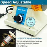 VOELIGT Jewelry Polisher Bench Buffer Polishing Machine 110V 320W Bench Grinder Dental Buffer with Cloth Wheels, Fiber Wheel, Polish Compound, VOELIGT