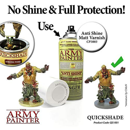 The Army Painter Quickshade Miniature Varnish for Miniature Painting, Dark Tone Model Paint Quickshade Varnish, Pot/Can, 250 ml, Approximately 8.45 - WoodArtSupply