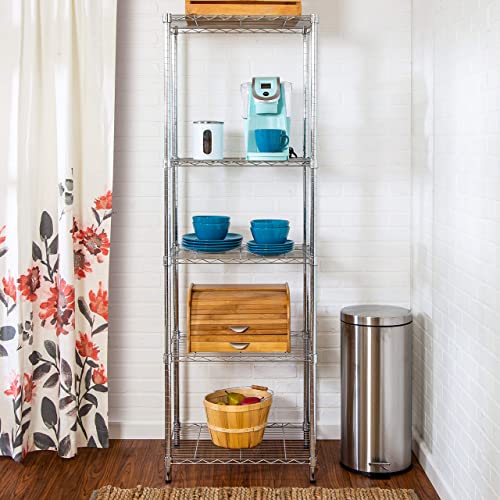 Honey-Can-Do SHF-01054 5-tier chrome shelving unit, 250 lbs Honey-Can-Do