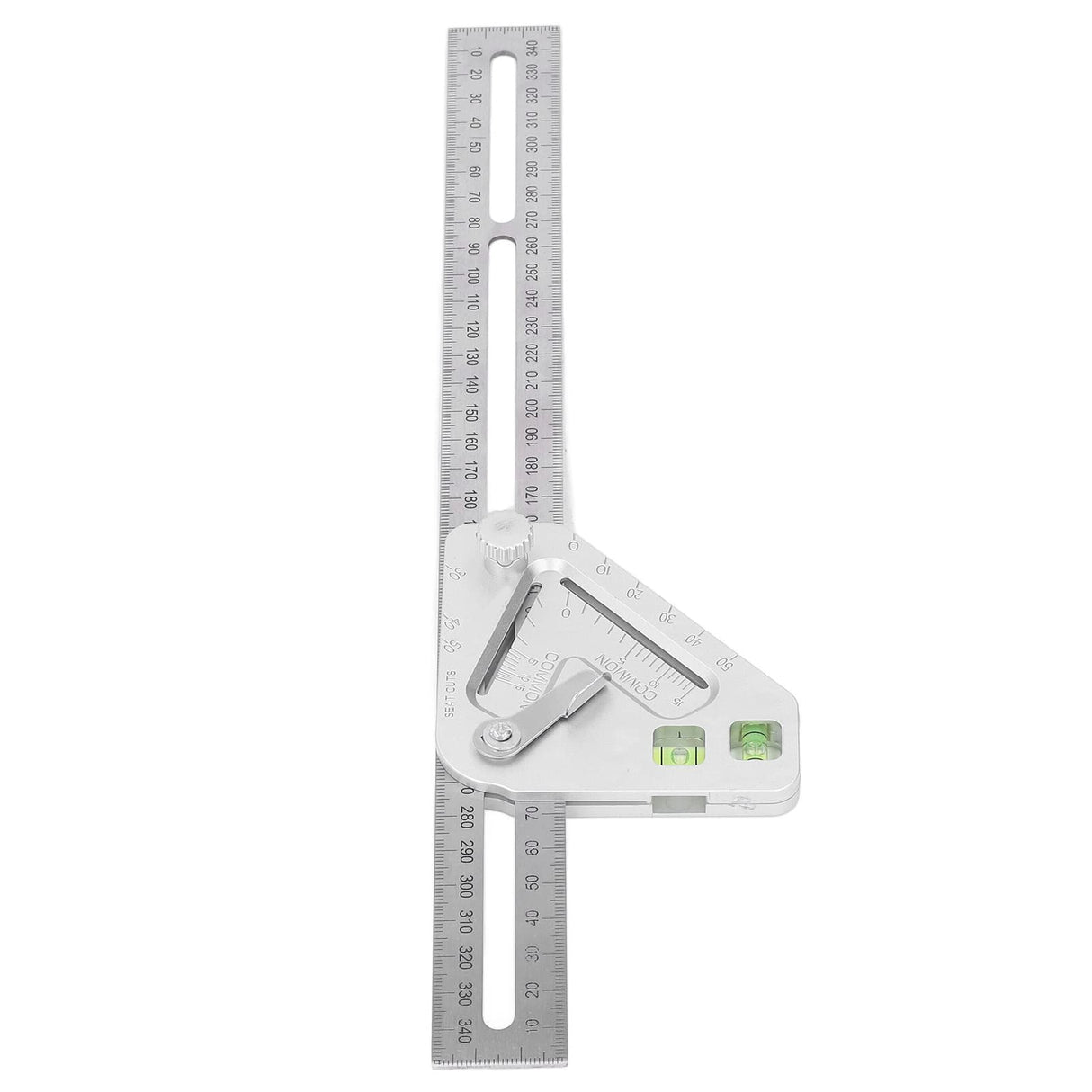 Combination Square with Bubble Level Silver Flexible Woodworking Triangle Ruler Carpentry Tools FTVOGUE