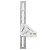 Combination Square with Bubble Level Silver Flexible Woodworking Triangle Ruler Carpentry Tools FTVOGUE