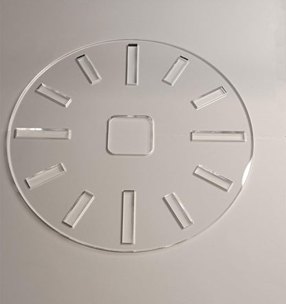 Acrylic Clock Template,12" Circle Clock Face with Clock Dials,Acrylic Router Template (12'')