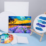 14 Packs Stretched Canvases for Painting,Multi Pack 11x14, 9.44x12, 8x10, 5x7, 4x4, Round Canvas with 8x8,10x10(2 of Each), Blank Primed Canvas for ESRICH