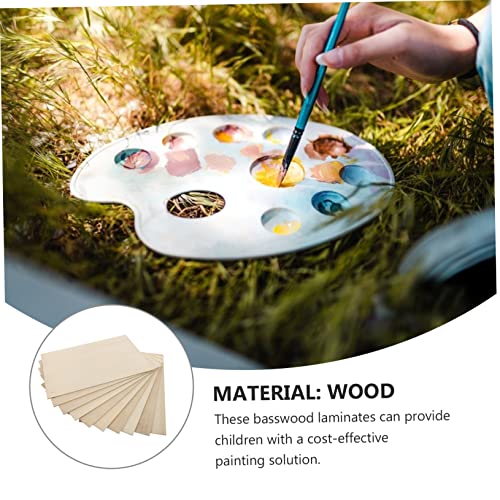 KALLORY 10pcs Board Wood Panels for Crafts Unfinished Wood Plaques Decorative Plywood Plywood Unpainted Wood Ornament Thin Wood Hand Decor Pyrograph KALLORY