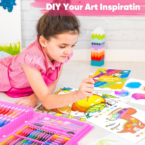 iBayam Art Supplies, 139-Pack Drawing Kit Painting Art Set Art Kits Gifts Box, Arts and Crafts for Kids Girls Boys, with Coloring Book, Crayons, iBayam