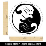 Yin and Yang Cats Curled Up Together Rubber Stamp for Stamping Crafting Planners - 1/2 Inch Mini Sniggle Sloth