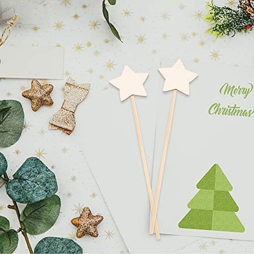 Zerodeko 8 Pcs DIY Fairy Wands, Make Your Princess Wands, Unfinished Wooden Star Fairy Sticks DIY Crafts Supplies Costume Dressing Props Party Favors - WoodArtSupply