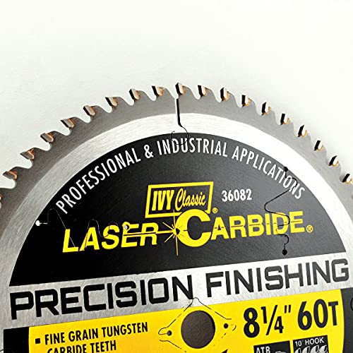 IVY Classic 36082 Premium Swift Cut 8-1/4-Inch 60 Tooth Carbide Circular Saw Blade with 5/8-Inch Diamond Knockout Arbor, 1/Card IVY Classic