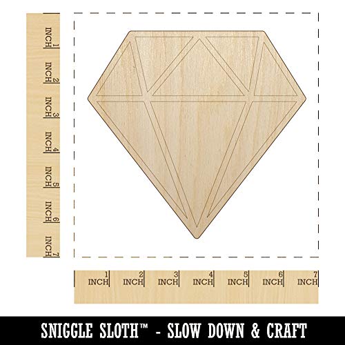 Diamond Engagement Unfinished Wood Shape Piece Cutout for DIY Craft Projects - 1/4 Inch Thick - 6.25 Inch Size - WoodArtSupply