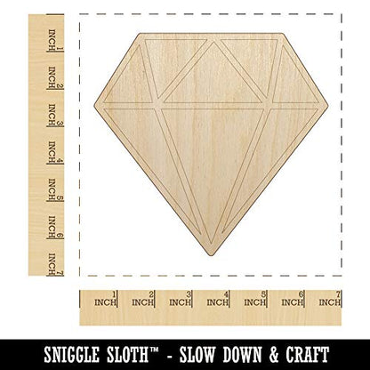 Diamond Engagement Unfinished Wood Shape Piece Cutout for DIY Craft Projects - 1/4 Inch Thick - 6.25 Inch Size - WoodArtSupply