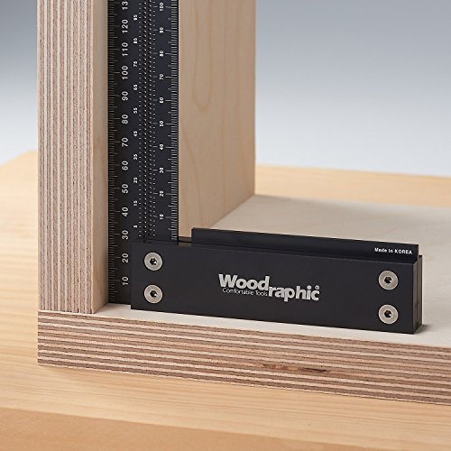 Woodraphic Precision Square 200mm Guaranteed T Measurements Ruler for Measuring and Marking Woodworking Carpenters - Aluminum Steel Framing Woodraphic