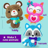 KRAFUN Sewing Kit for Kids Age 7 8 9 10 11 12 Beginner My First Art & Craft, Includes 3 Stuffed Animal Dolls Teddy, Raccoon and Owl, Instructions & KRAFUN