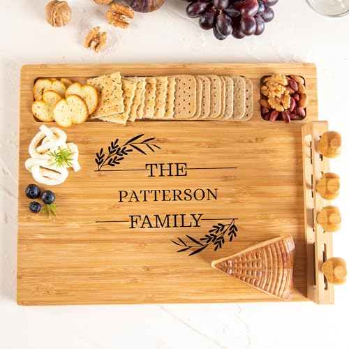 Personalized Charcuterie Board & Cheese Board Set, Wedding, Anniversary, Christmas, Housewarming Gifts, Customized gift for Couples, Bride, Groom, Princeton Craft