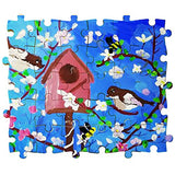 300 Piece Blank Wooden Puzzle Pieces to Draw on, Unfinished Freeform Jigsaw Puzzle Pieces for Crafts & DIY, Each Piece is 1.4x1 Inches with Round MoinKidz