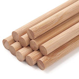 Wooden Dowel Dods Wood Dowels, 10PCS 1/2 x 12" Natural Round Bamboo Sticks for Crafting, Macrame Dowel, Unfinished Hardwood Sticks for Crafts, Coowayze