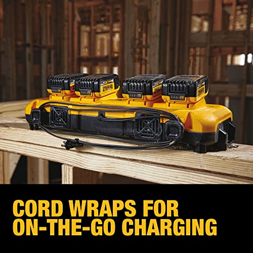 DEWALT 20V MAX Battery Charger, 4-Ports, Simultaneous Charging for 12V and 20V Max Batteries (DCB104) DEWALT