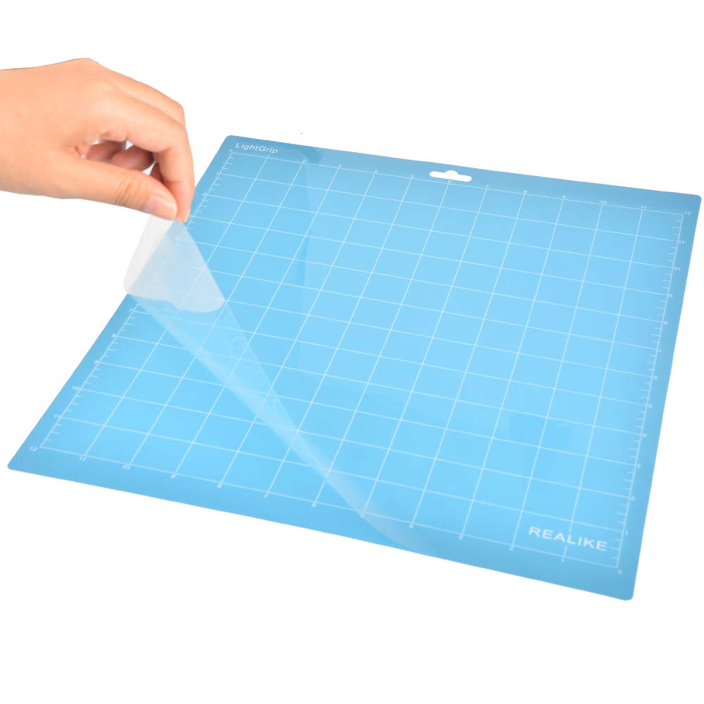 REALIKE 12x12 Lightgrip Cutting Mat for Cricut Maker 3/Maker/Explore 3/Air 2/Air/One(3 Mats), Gridded Adhesive Non-Slip Cut Mat for Crafts, Quilting, REALIKE