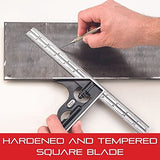 Starrett Student Combination Square - Ideal for Youngsters and Apprentices - 150mm Blade Length, Cast Iron Head, Hardened and Tempered Square Blade, Starrett