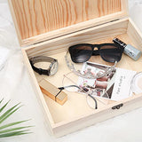 VIKOS Products Unfinished Wooden Box with Hinged Lid for Crafts DIY Storage Jewelry Pine Box - 12" x 9" x 3.35" VIKOS Products