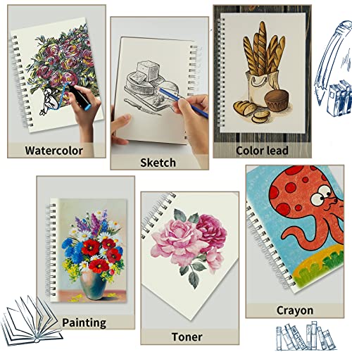 Sketch Book 9x12 - Sketchbook for Drawing - 100 Sheets (68 lb/100gsm),Drawing Pad with Sided Spiral Bound, Sketch Pads for Drawing for Adults for Fuxi