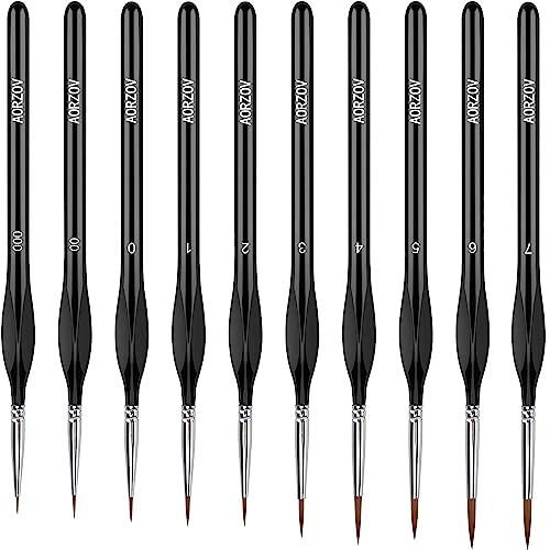 Detail Paint Brush Set - 10PCS Miniature Painting Brushes, Micro Paint Brushes for Fine Detailing & Art Painting - Acrylic, Watercolor, Oil, Model