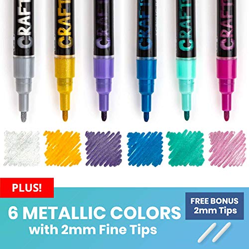 Acrylic Paint Pens for Rock Painting - NEW Acrylic Paint Markers – Includes 16 Water-based Markers with Reversible Tips for Painting Rocks, Glass, - WoodArtSupply